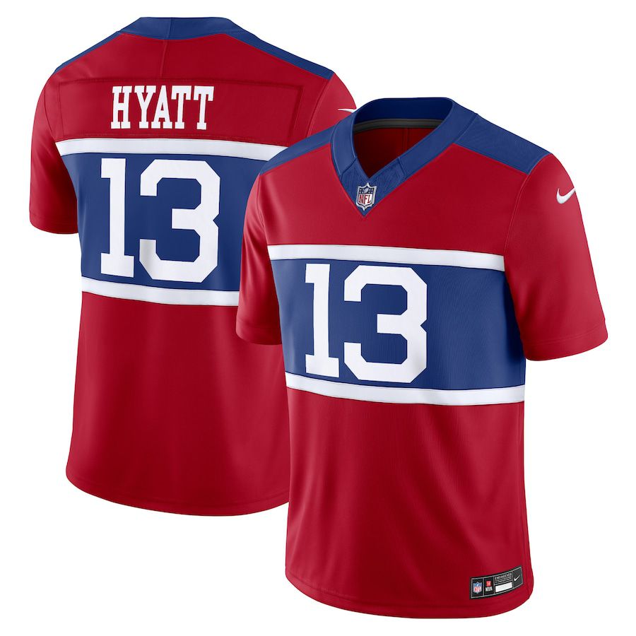 Men New York Giants #13 Jalin Hyatt Nike Century Red Alternate Vapor F.U.S.E. Limited NFL Jersey->new york giants->NFL Jersey